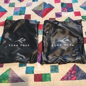 NEW - Tina Rose Black Satin Bags (2)